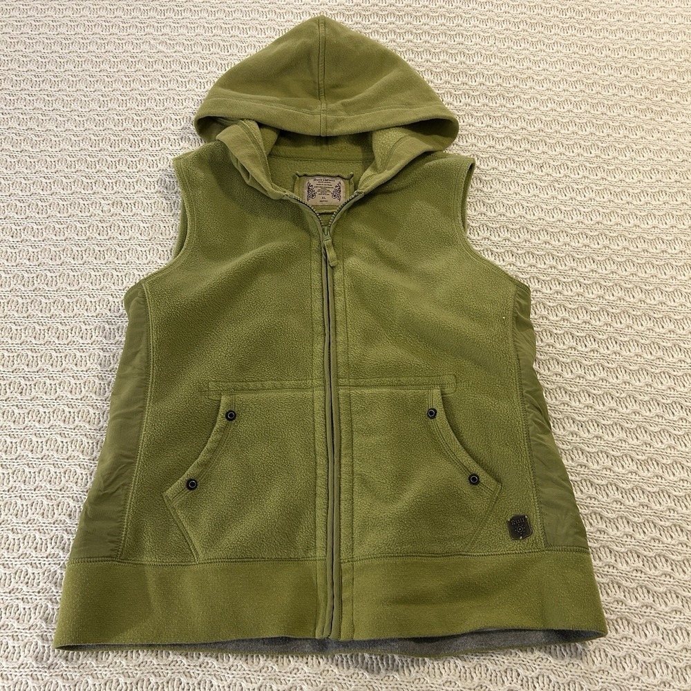 Ruff Hewn Full Zip Green Vest Hoodie Soft Green Poly Women's XL